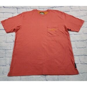 Tommy Bahama MENS SIZE M T Shirt Embroidered Pocket Cotton Orange VINTAGE